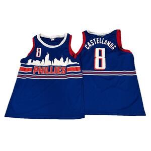 2x Nick Castellanos Jersey Adult LARGE #8 Philadelphia Phillies Basketball SGA